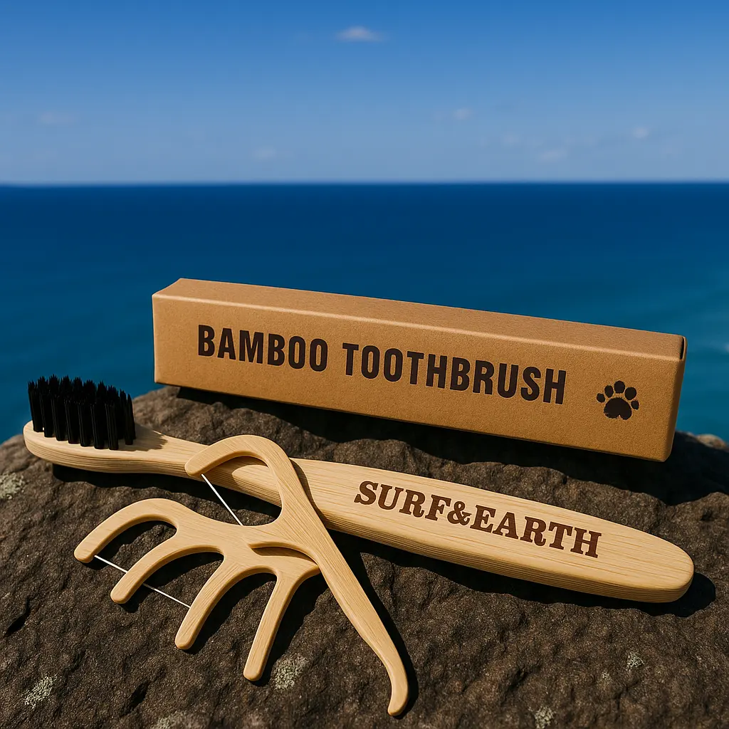 Bamboo Toothbrush & Floss Nature Set